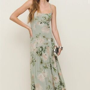 Reformation Sage Floral Maxi Dress